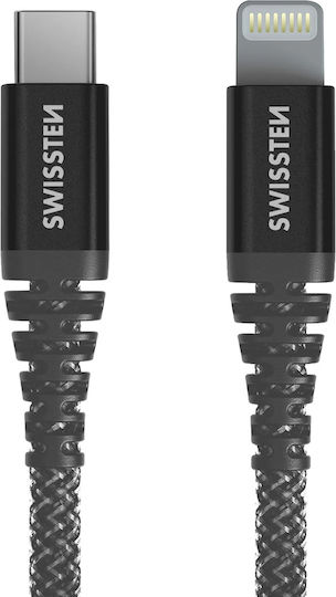 Swissten Braided USB-C to Lightning Cable 60W Μαύρο 1.5m 71544010