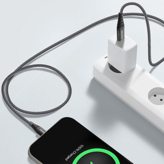 Swissten Braided USB-C to Lightning Cable 60W Μαύρο 1.5m 71544010