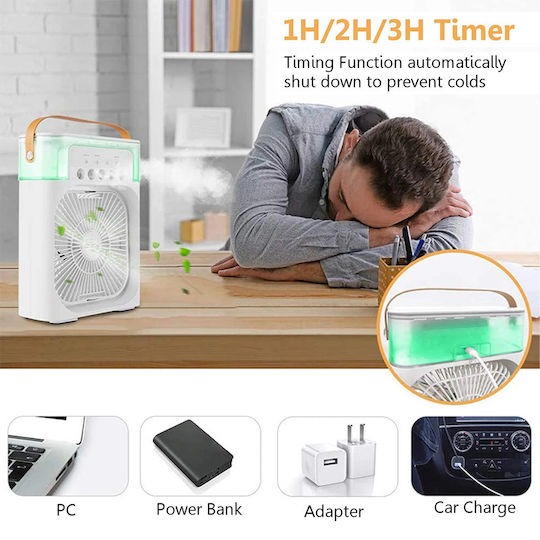 Mini-Klimaanlage mit Wasser und Beleuchtung Weiß