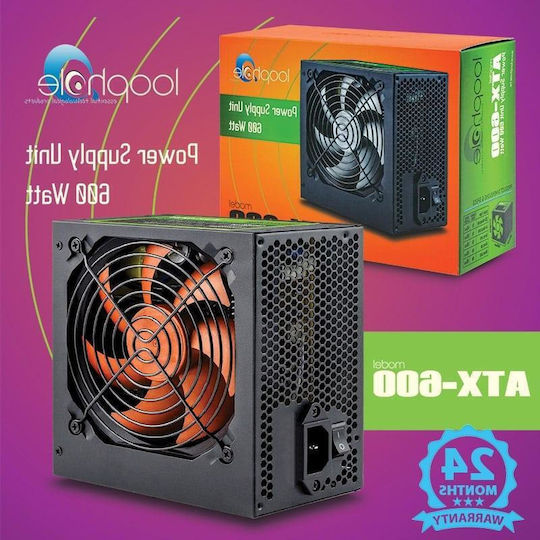 Loophole 600W Negru Sursă de Alimentare Calculator Complet cu fir (DESK60O)