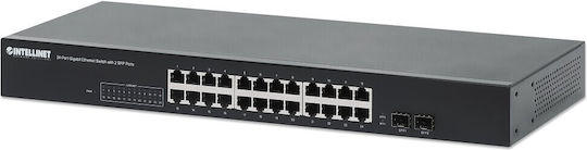 Intellinet IES-24G02B Gestionat L2 Switch cu 24 Porturi Gigabit (1Gbps) Ethernet și 2 Porturi SFP