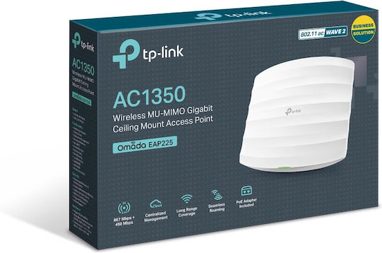 TP-LINK EAP225 v4 Access Point Wi‑Fi 5 Dual Band (2.4 & 5GHz)