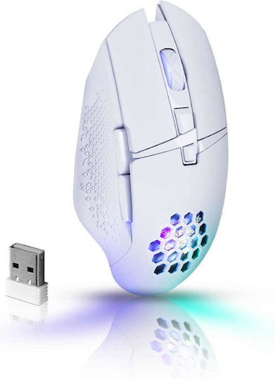 Defender GM-514 Glory Безжична RGB Геймърска Мишка 3200 DPI Бял
