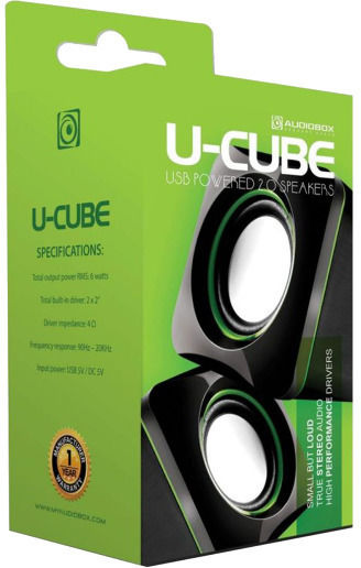 Audiobox U-Cube Компютърни тонколони 2.0 с мощност 6W в Зелен цвят