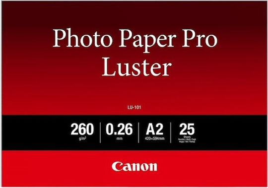 Canon LU-101 Pro Luster Фотохартия A2 260гр/кв.м за Принтери Мастиленоструен 25 Листове