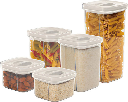 Berlinger Haus Set of 5 General Use Transparent Glass Jars with Lid 460ml 5 Pieces