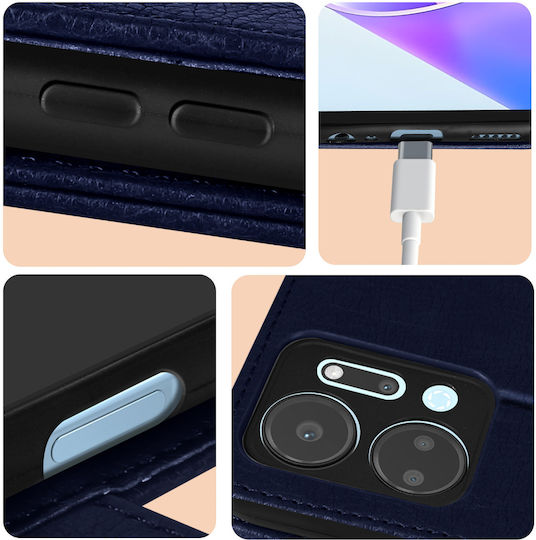 Folio Case Honor X7a Wallet Video Stand Blue