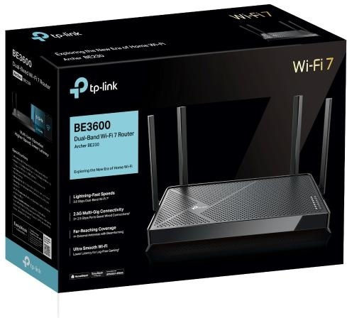 TP-LINK Archer BE230 v1 Wireless-Router Wi‑Fi 7 mit 5 Anschlüssen 2.5 Gigabit