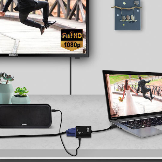 LinQ Convertor HDMI masculin în 3.5mm / VGA masculin 1buc HD-VGA03M