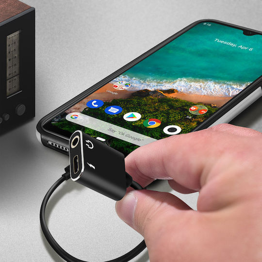Avizar Конвертор USB-C мъжки към 3.5mm / USB-C женски 1 брой ADA-HL095-BK