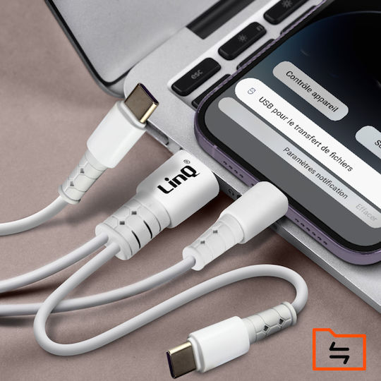 LinQ Regular USB to Type-C / Lightning Cable Μαύρο 1.2m (TPC9132)