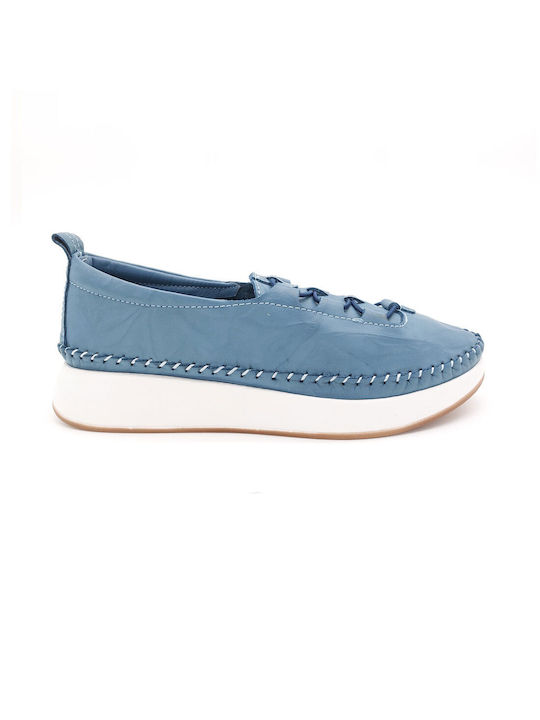 Tatoo Anatomic Women's Leather Slip-Ons Blue