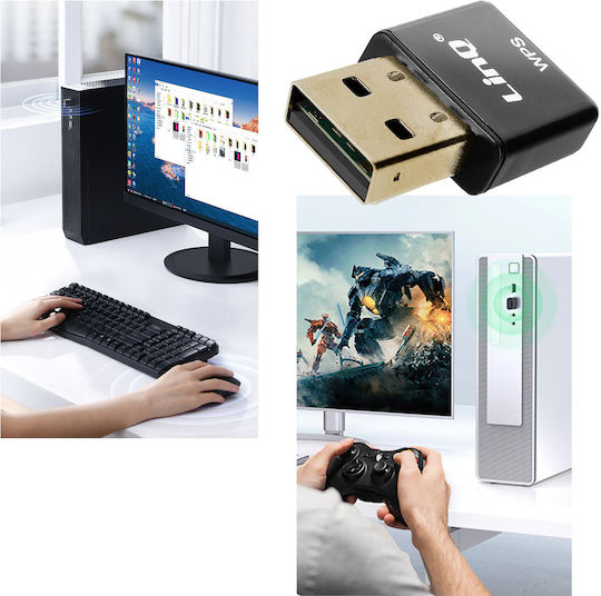 LinQ UW300M USB Network Adapter with Wireless Wi-Fi Connection 300Mbps
