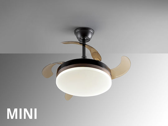 Vento Ανεμιστήρας Οροφής 35cm με Φως Μαύρος