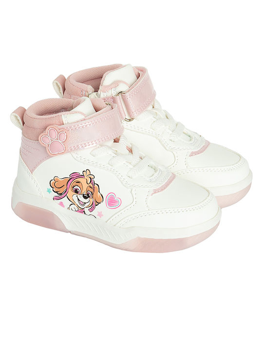 Παιδικά Sneakers High με Σκρατς Λευκά