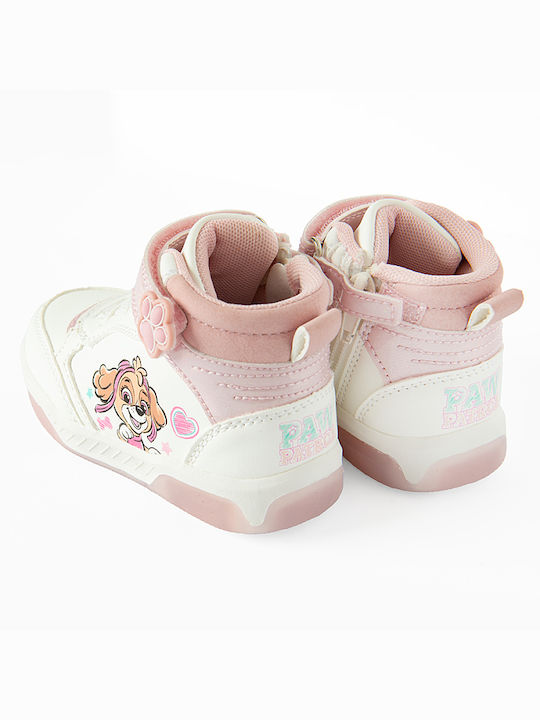 Παιδικά Sneakers High με Σκρατς Λευκά