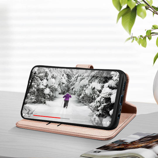 Калъф Folio Honor 70 Lite X8 5g X6 с видео стойка, розово злато