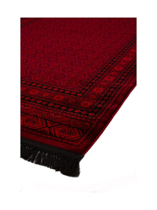 Royal Carpet Afgan Handmade Rug Rectangular with Fringes D.red