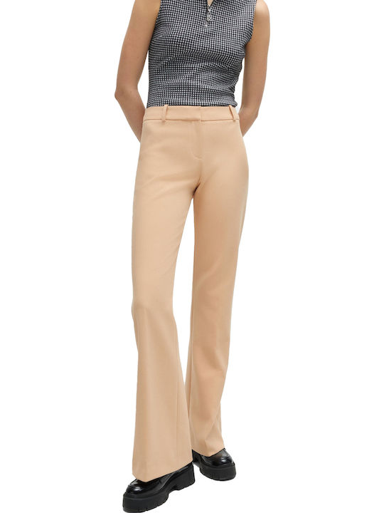 Hugo Boss Women's Fabric Trousers Light Beige