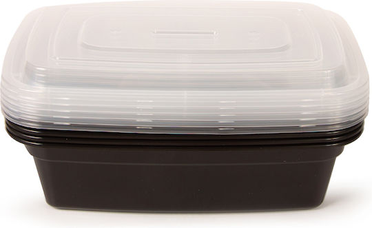 Plastic Food Containers Microwave Lid 1.250ml 5 Pieces