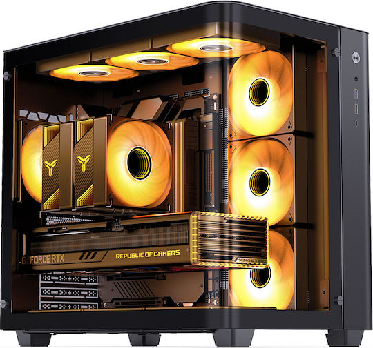 Jonsbo TK-3 Gaming Midi Tower Κουτί Υπολογιστή με Πλαϊνό Παράθυρο Μαύρο