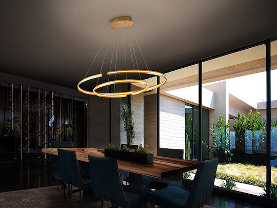 Elipse LED Smart Κρεμαστό Φωτιστικό Χρυσό 120x60εκ.
