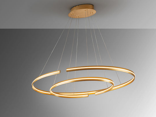 Elipse Pendant Light Gold 120x60cm
