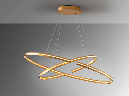 Elipse Pendant Light Gold 120x60cm