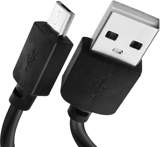 Avizar Редовна USB 2.0 до микро USB кабел Черен 2м (DATA-2M-MICUSB) 1бр