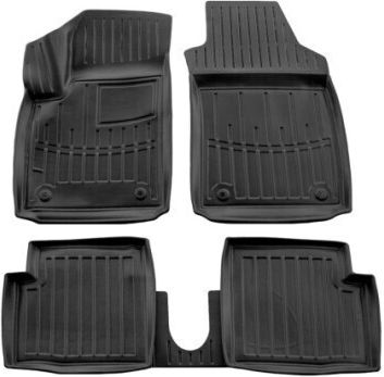 Umbrella Satz Vorder- und Hintermatten 4Stück aus Gummi für Fiat 500 2007+ Schwarz