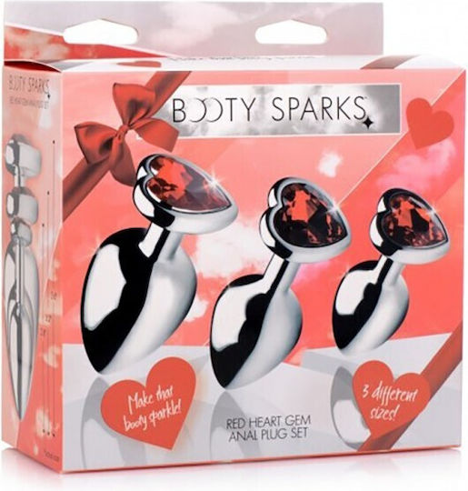 Booty Sparks Red Heart Gem Anal Plug Set