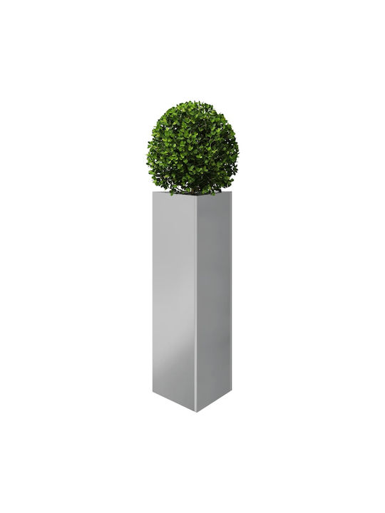 vidaXL Set of 2 Metallic Galvanized Steel Flower Pots 30cm