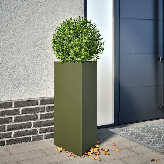 vidaXL Set of 2 Metallic Flower Pots Lime Green 40x34.5x70cm