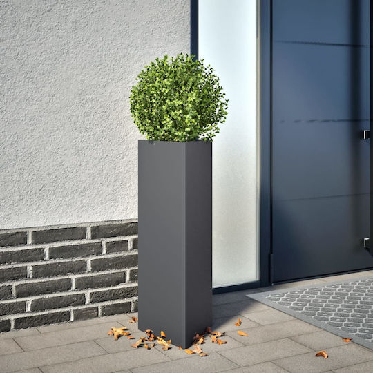 vidaXL Set of 2 Metallic Flower Pots Anthracite 30cm