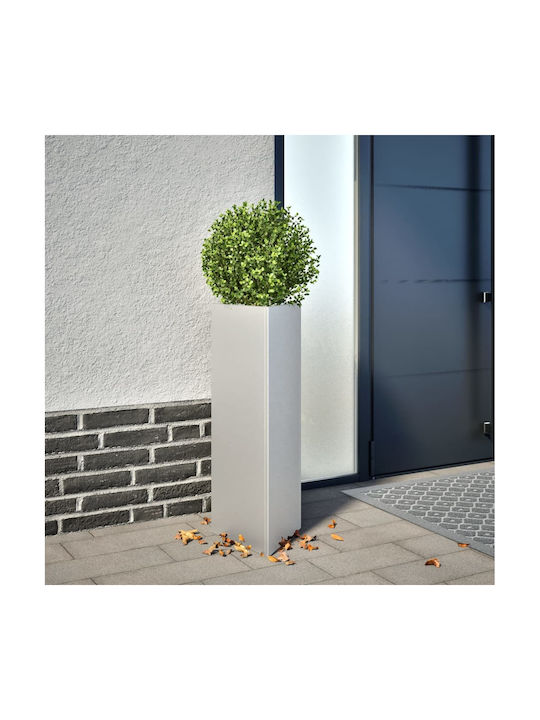 vidaXL Set of 2 Metallic Galvanized Steel Flower Pots 30cm