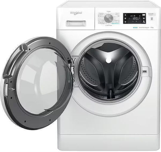 Whirlpool Πλυντήριο Ρούχων 9kg με Τεχνολογία Ατμού 1400 Στροφών 6th Sense FFB 9489 WV EE