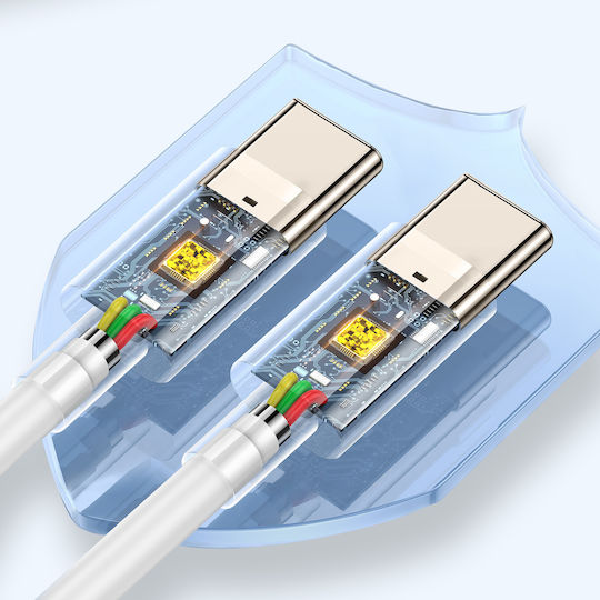 Avizar Редовна USB 2.0 Кабел USB-C мъжки - USB-C мъжки Бял 1м