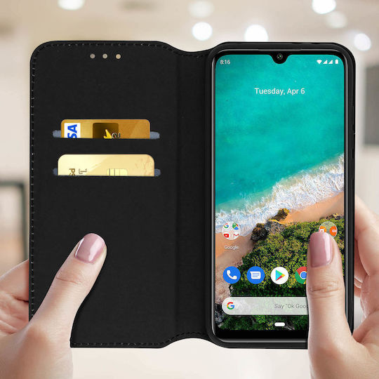 Klassische Edition Standhülle Kartenfach Xiaomi Mi A3 Schwarz