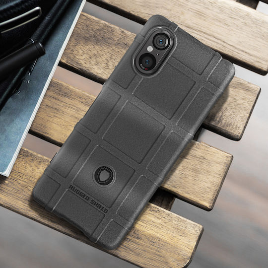 Case Sony Xperia 5 V Shockproof Silicone Rugged Shield 3d Pattern Black