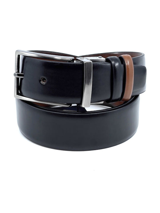 2021 Men's Belt from Artificial Leather Double Sided Blue / Brown