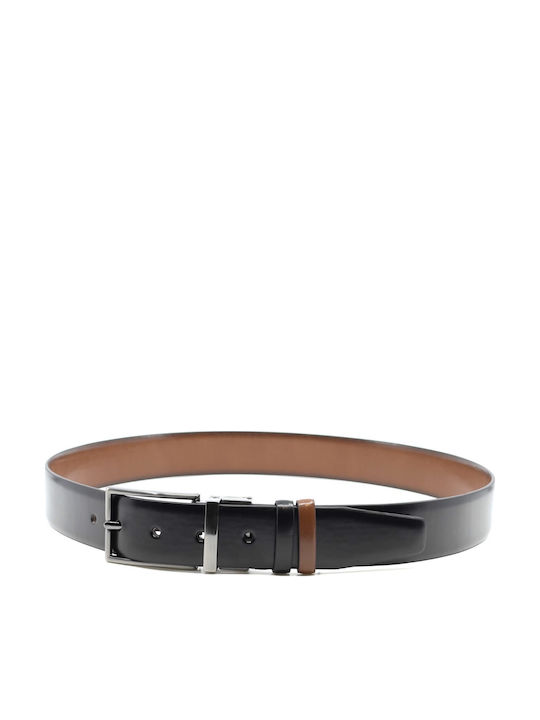 2021 Men's Belt from Artificial Leather Double Sided Blue / Brown