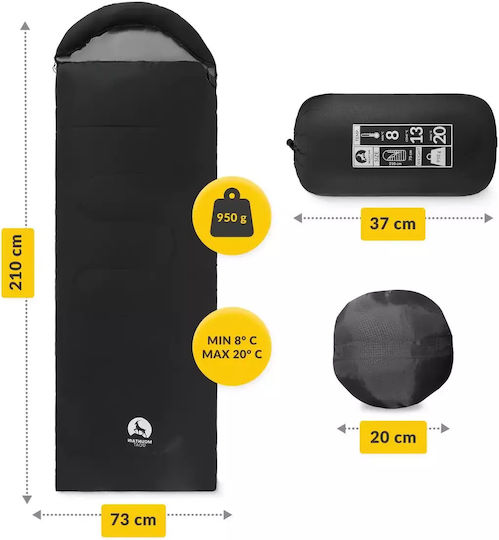 4FIZJO Sleeping Bag Μονό Μαύρος