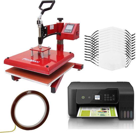 10 Sublimation Face Masks Swing Heat Press & Eco Tank Printer