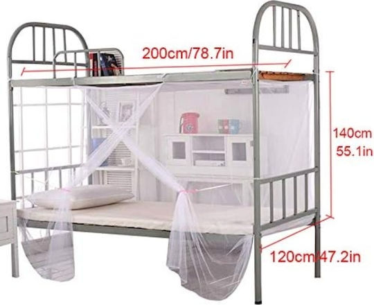 Double Square Hanging White Camping Mosquito Net 200*140*120cm