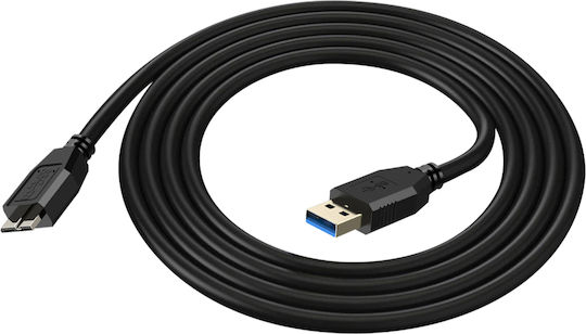 Avizar USB 3.0 Kabel USB-A-Stecker - Micro-USB-B-Stecker Schwarz 1.8m DATA-USBS5