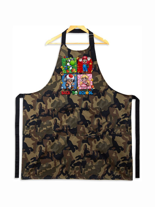 Koupakoupa Back To The School Mario & Friends Küchenschürze Camouflage 31.5x20cm KP_26083_apron-army 1Stück