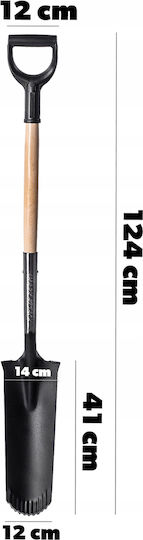 Kadax Long Narrow Sharp Drain Spade Shovel 124cm