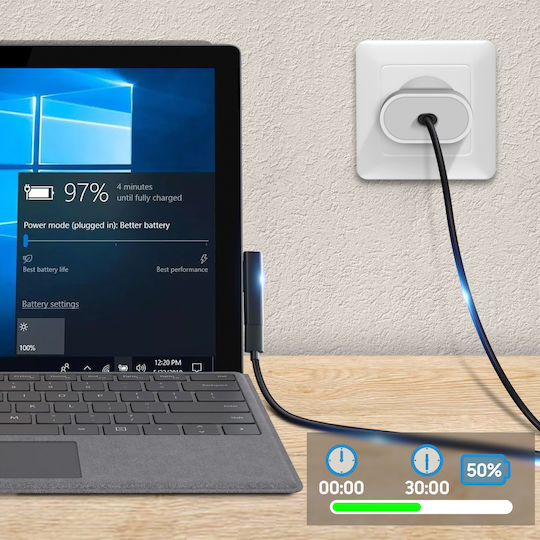 Adapter USB-C Buchse zu Microsoft Surface Pro 7 6 5 4 Stecker