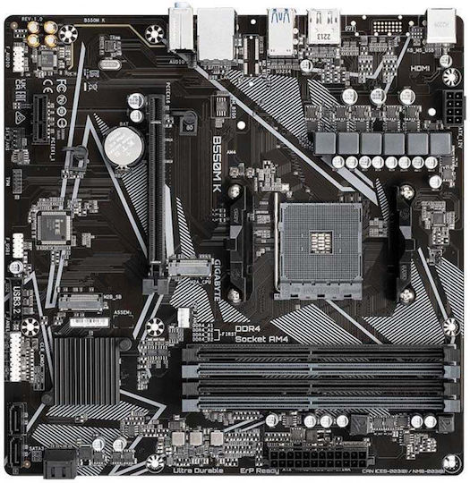 Gigabyte B550M K rev. 1.0 Дънна платка Micro ATX с AMD AM4 Сокет
