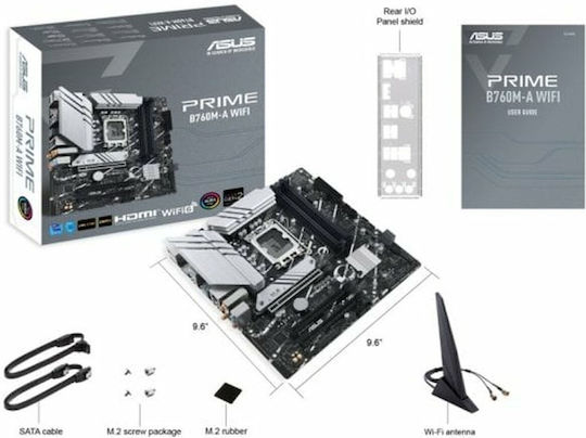 Asus Prime B760M-A WIFI Mainboard Micro ATX mit Intel 1700 Sockel